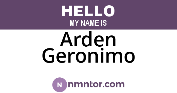 Arden Geronimo