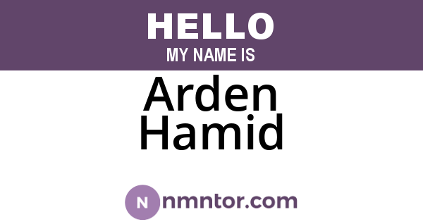 Arden Hamid
