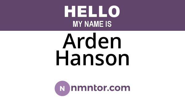 Arden Hanson