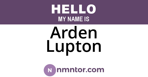 Arden Lupton
