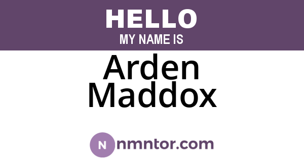 Arden Maddox