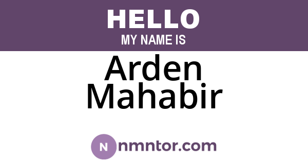 Arden Mahabir