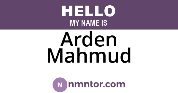 Arden Mahmud
