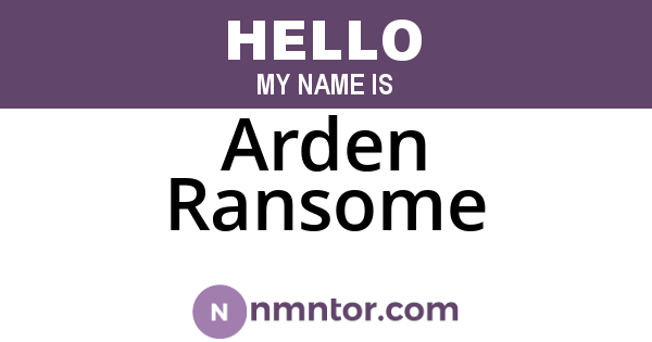 Arden Ransome
