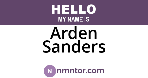 Arden Sanders