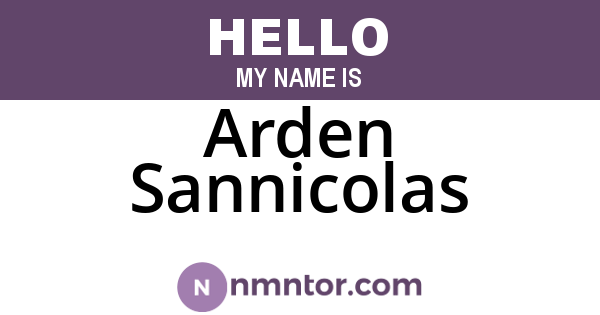 Arden Sannicolas