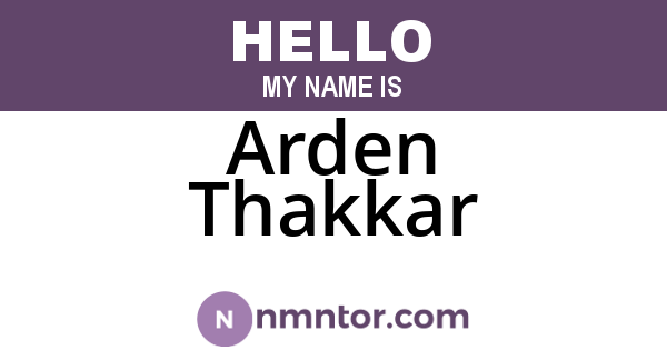 Arden Thakkar