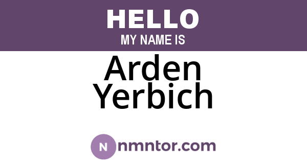 Arden Yerbich