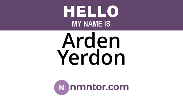 Arden Yerdon