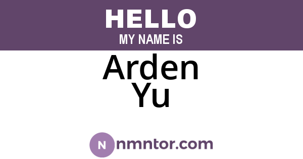 Arden Yu