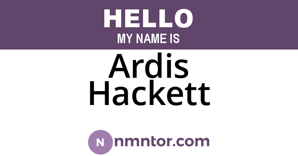 Ardis Hackett