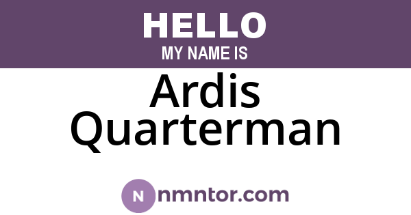 Ardis Quarterman