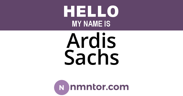 Ardis Sachs