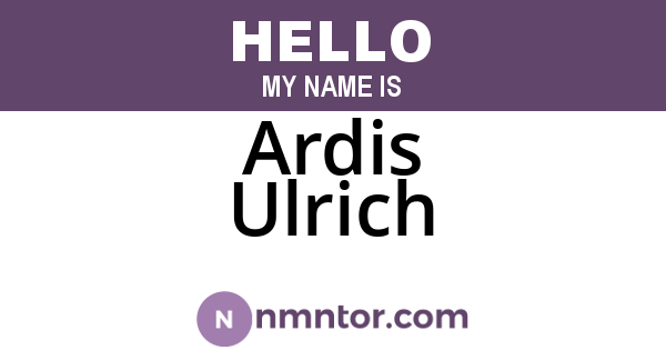 Ardis Ulrich