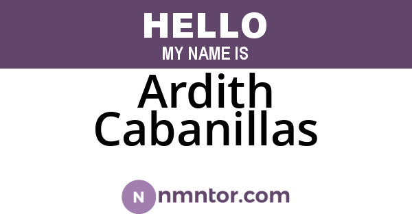 Ardith Cabanillas