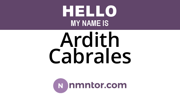 Ardith Cabrales