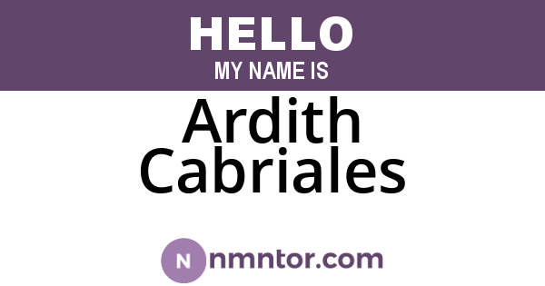 Ardith Cabriales