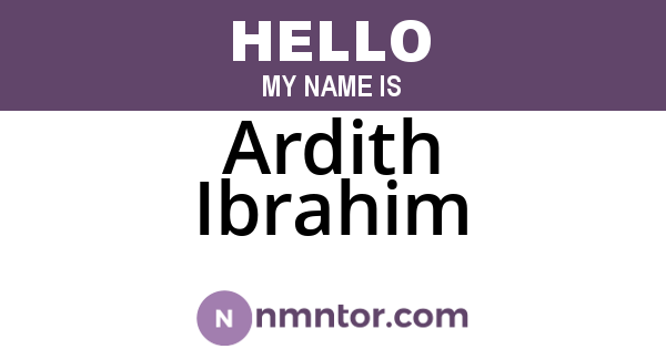 Ardith Ibrahim