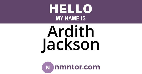 Ardith Jackson