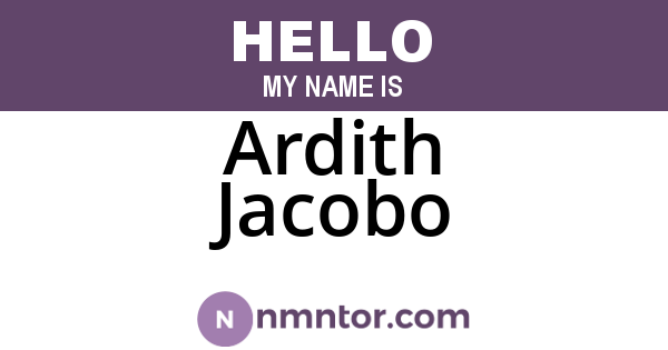 Ardith Jacobo