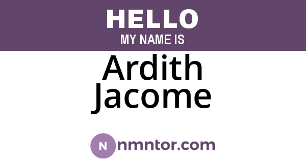 Ardith Jacome