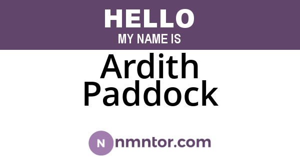 Ardith Paddock