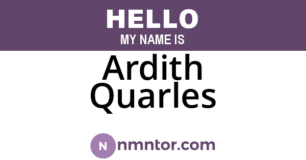 Ardith Quarles