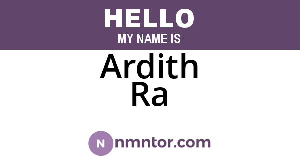 Ardith Ra