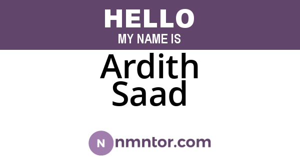 Ardith Saad