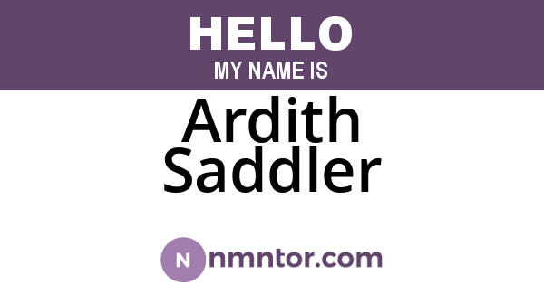 Ardith Saddler