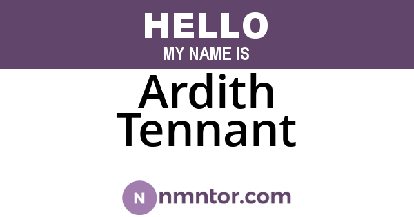 Ardith Tennant