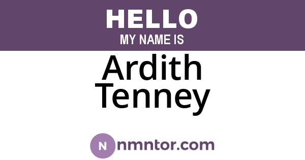 Ardith Tenney