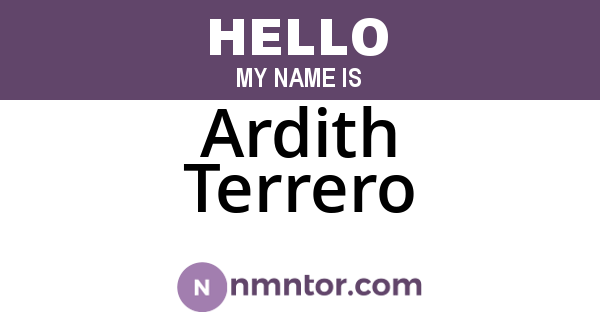 Ardith Terrero