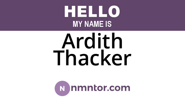 Ardith Thacker