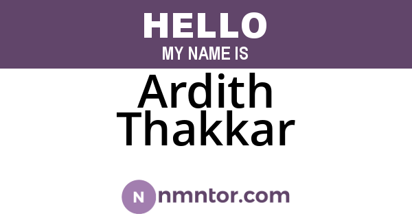 Ardith Thakkar