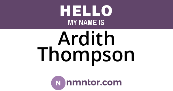 Ardith Thompson