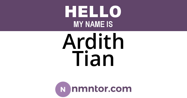 Ardith Tian