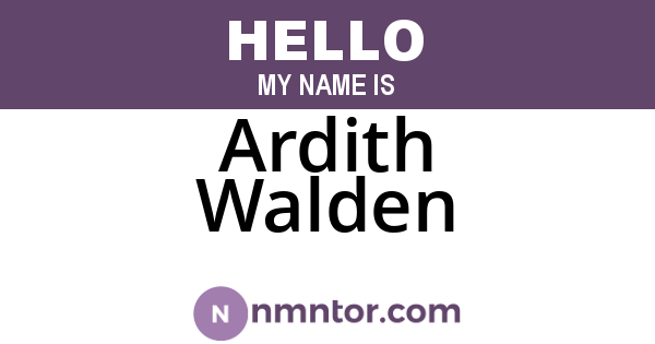 Ardith Walden