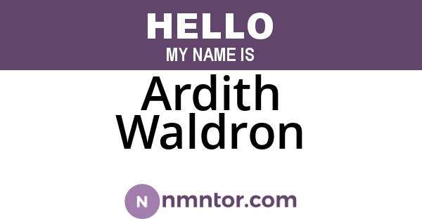 Ardith Waldron