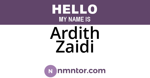 Ardith Zaidi