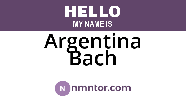 Argentina Bach