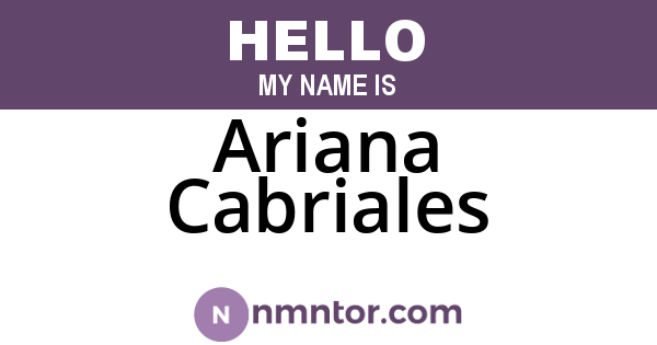 Ariana Cabriales