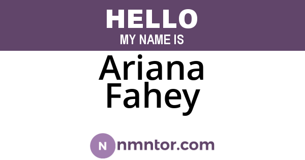 Ariana Fahey