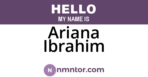 Ariana Ibrahim