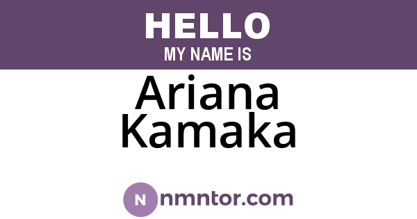 Ariana Kamaka