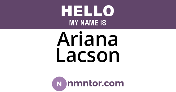 Ariana Lacson