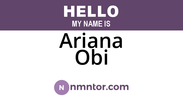 Ariana Obi