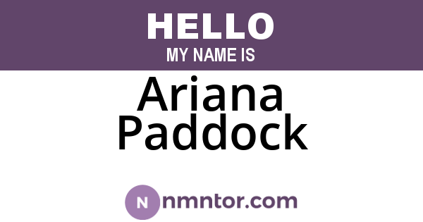 Ariana Paddock