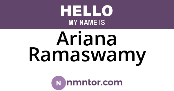 Ariana Ramaswamy