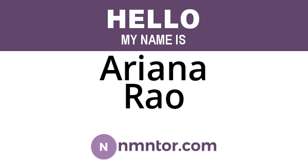 Ariana Rao